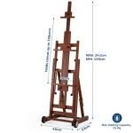 Adjustable Beech Wood H-Frame Easel, Holds 2 Canvases