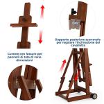 Adjustable Beech Wood H-Frame Easel, Holds 2 Canvases