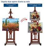 Adjustable Beech Wood H-Frame Easel, Holds 2 Canvases