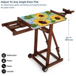 Adjustable Beech Wood H-Frame Easel, Holds 2 Canvases