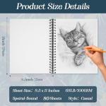 CONDA 8.5"x11" Spiral Bound Sketch Book, 100 Sheets