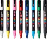 Set of 8 Posca Paint Markers with Reversible Tips