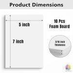 10 Pack 5x7 White Foam Core Mounting Boards