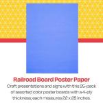 Assorted Color Railroad Board, 4-ply - Pack of 25