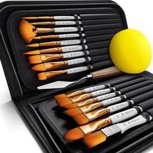 16-Piece Artist Paint Brush Set with Bonus Accessories