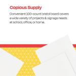 Pack of 100 White Folding Bristol Tagboards