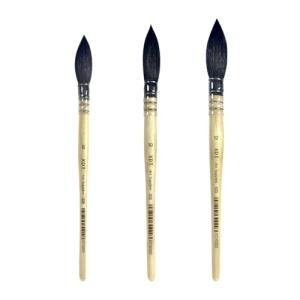Round Tip Mop Style Paint Brush Set 3 Pc Set