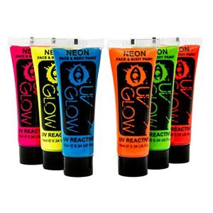 Blacklight Neon Fluorescent Face & Body Paint - Pack of 6