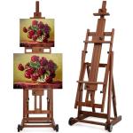 Adjustable Beech Wood H-Frame Easel, Holds 2 Canvases