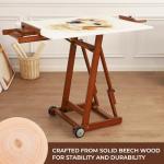 Adjustable Beech Wood H-Frame Easel, Holds 2 Canvases
