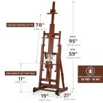 Adjustable Beech Wood H-Frame Easel, Holds 2 Canvases