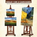 Adjustable Beech Wood H-Frame Easel, Holds 2 Canvases