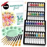 Watercolor Paint Set - 36 Tubes & Brushes