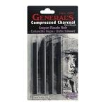 General Pencil 957ABP Compressed Charcoal Sticks 4/Pkg-Black - Soft Assorted