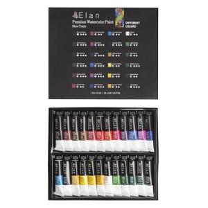 Elan Professional Watercolor Paint Set - 24 Tubes