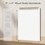 Mixed Media Sketch Pad, 9x12, 60 Sheets, Heavyweight Spiral Sketchbook