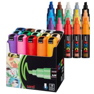 15 Posca Broad Chisel Tip Paint Markers Set