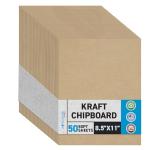 50 Chipboard Sheets | Heavy Weight Brown Kraft Cardboard