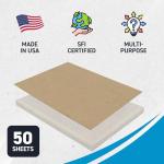 50 Chipboard Sheets | Heavy Weight Brown Kraft Cardboard
