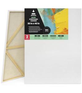 Arteza White Stretched Canvases, Pack of 2