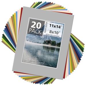 Pack of 20 Mixed Color Picture Mats