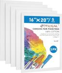GOTIDEAL 16x20 inch 5 Pack Canvas Panels