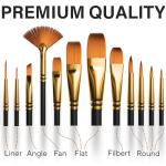 12-Piece Professional Paint Brush Set - Ideal for All Painting Styles
