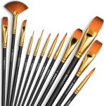 12-Piece Professional Paint Brush Set - Ideal for All Painting Styles