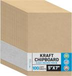 100 Chipboard Sheets - 5x7 Inch - 22pt Brown Kraft