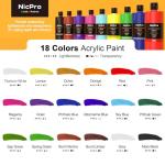 Large Acrylic Paint Set with 18 Colors