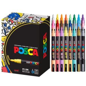 24 Posca Paint Markers with Reversible Tips