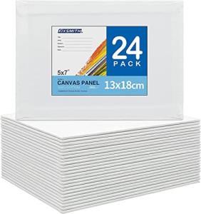 FIXSMITH 5x7 Inch Canvas Boards, 24 Pack