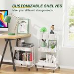 Multifunctional Rolling Art Cart with Hooks & Cups