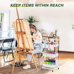 Multifunctional Rolling Art Cart with Hooks & Cups