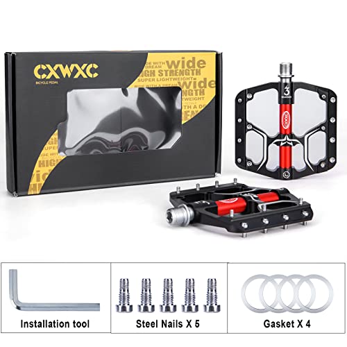 3 Bearings Aluminum Alloy Road/Mountain Bike Pedals anti-Skid