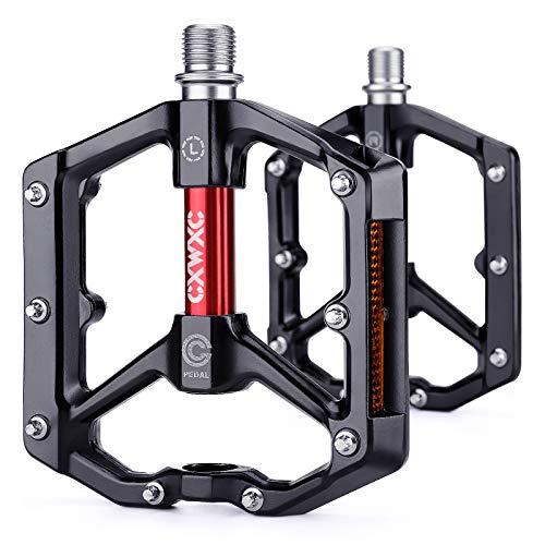 CXWXC Road/MTB Aluminum Alloy Bike Pedals - Black-Red