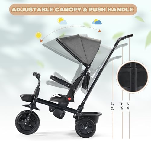 TODEFULL Kids' 6-IN-1 Tricycle with Swivel Seat