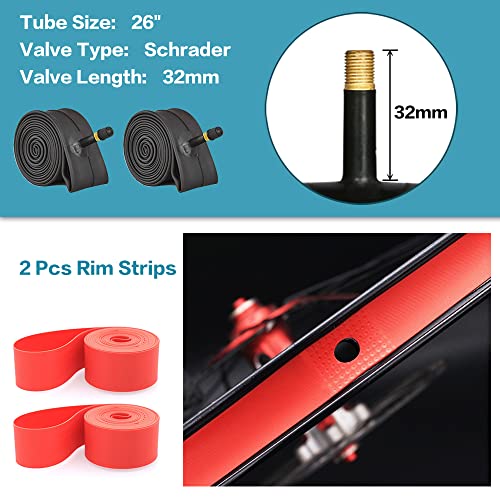2 Pack Cruiser Bike Tires and Tubes Kit