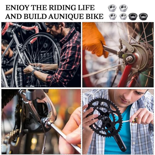 KALIONE 12 Pcs Bicycle Axle Nut Washer Kit