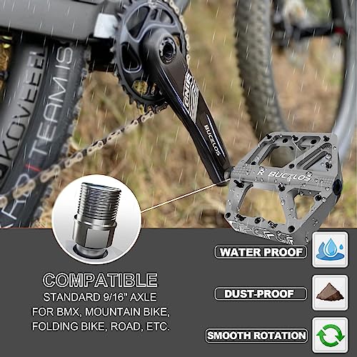 BUCKLOS Mountain Bike Flat Pedals - Large Platform