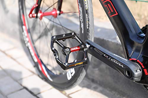 CXWXC Road/MTB Aluminum Alloy Bike Pedals - Black-Red