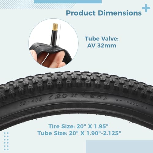 Mountain Bike Tires & Tubes Bundle, Puncture-Resistant, 20