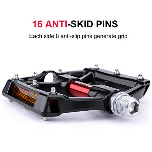 CXWXC Road/MTB Aluminum Alloy Bike Pedals - Black-Red