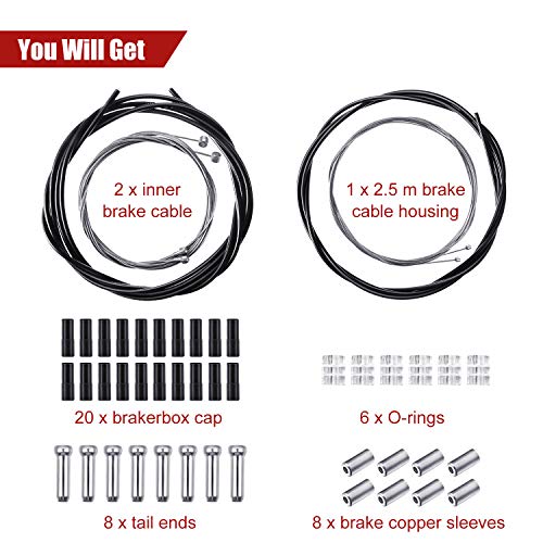 Bicycle Shift Derailleur & Brake Cable Kit - Black