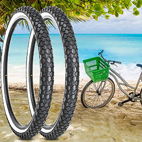 2 Pack Cruiser Bike Tires and Tubes Kit