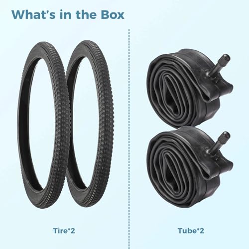 Mountain Bike Tires & Tubes Bundle, Puncture-Resistant, 20
