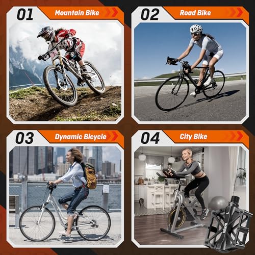 HENMI 9/16" MTB Bicycle Pedals, Lightweight Aluminum Alloy