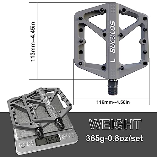 BUCKLOS Mountain Bike Flat Pedals - Large Platform