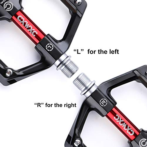 CXWXC Road/MTB Aluminum Alloy Bike Pedals - Black-Red