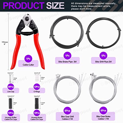 Swpeet 83Pcs Stainless Steel Bike Cable Tool Kit